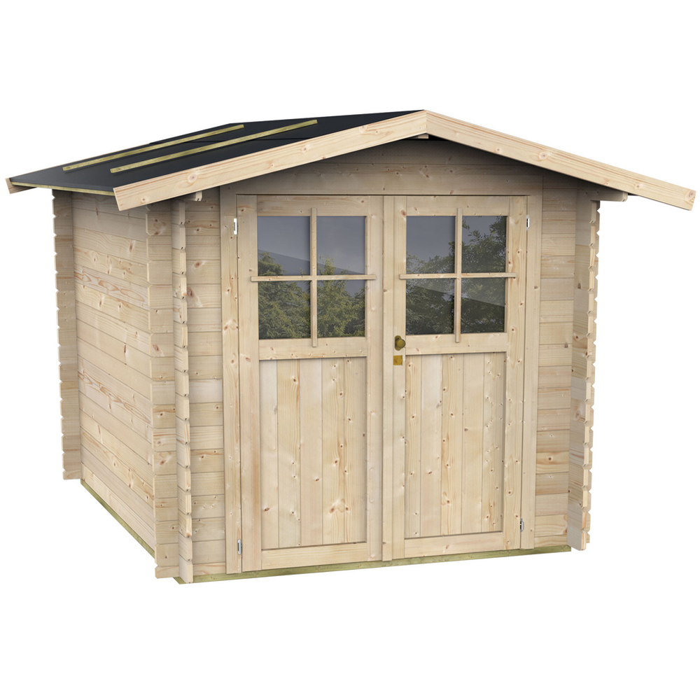 alce opera 215x180 abri de jardin à bois avec fenêtres et porte à double battant 215x180x207 cm Alce Opera 215x180 - Abri de jardin à bois - Avec fenêtres et porte à double battant - 215x180x207 cm