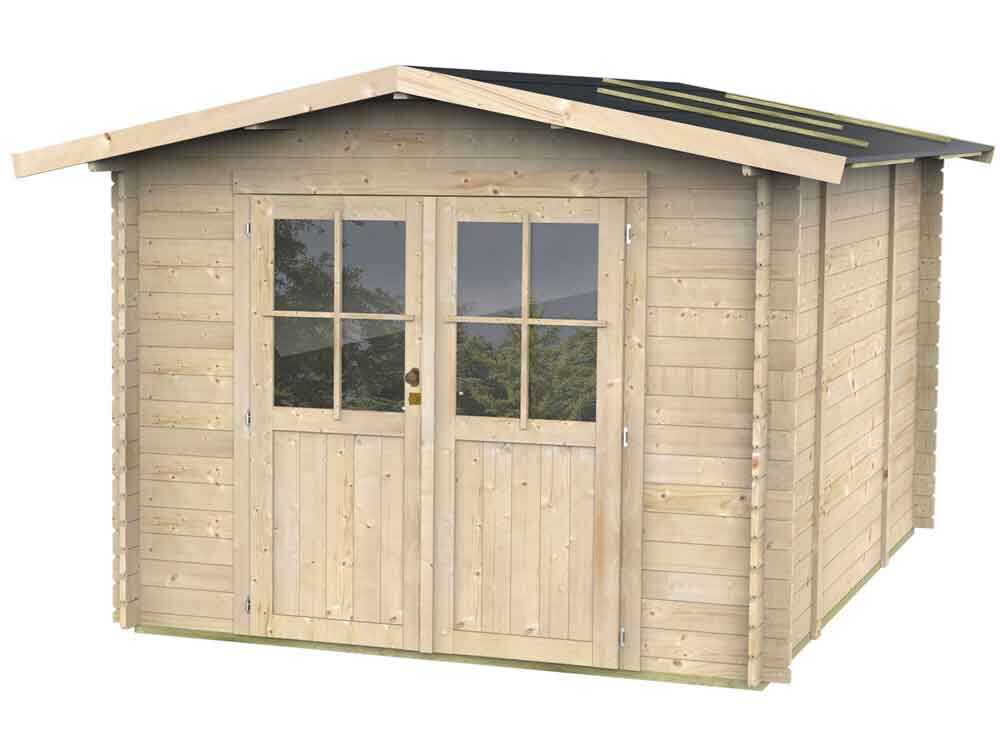 alce opera 300x250 abri de jardin à bois avec fenêtres et porte à double battant 300x250x219 cm Alce Opera 300x250 - Abri de jardin à bois - Avec fenêtres et porte à double battant - 300x250x219 cm