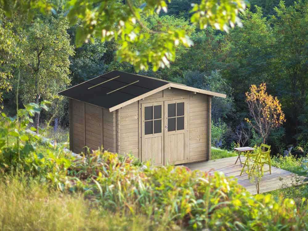 alce opera 300x250 abri de jardin à bois avec fenêtres et porte à double battant 300x250x219 cm Alce Opera 300x250 - Abri de jardin à bois - Avec fenêtres et porte à double battant - 300x250x219 cm