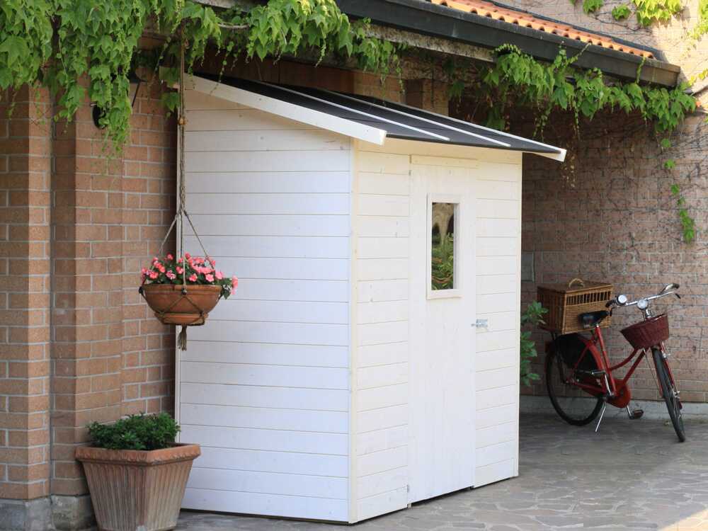 alce vaniglia 207x102 abri de jardin en bois avec fenêtre frontale 207x102x222 cm Alce Vaniglia 207x102 - Abri de jardin en bois - Avec fenêtre frontale - 207x102x222 cm