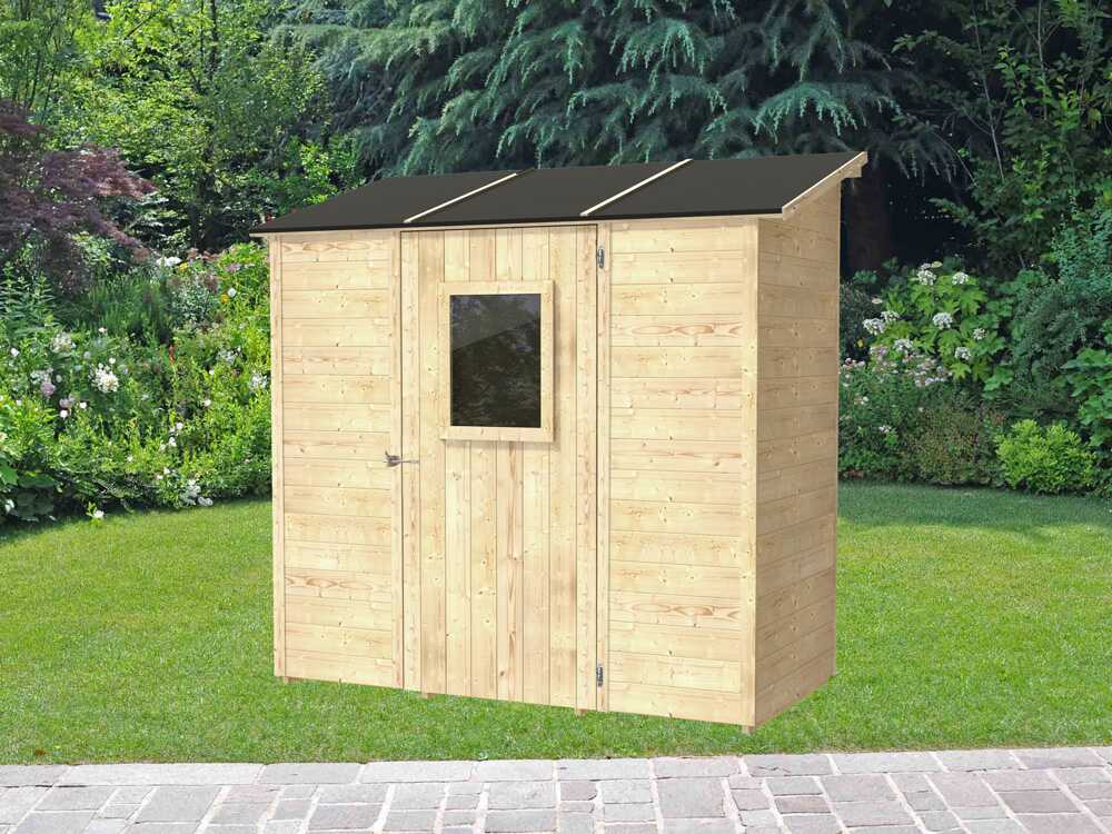 alce vaniglia 207x102 abri de jardin en bois avec fenêtre frontale 207x102x222 cm Alce Vaniglia 207x102 - Abri de jardin en bois - Avec fenêtre frontale - 207x102x222 cm