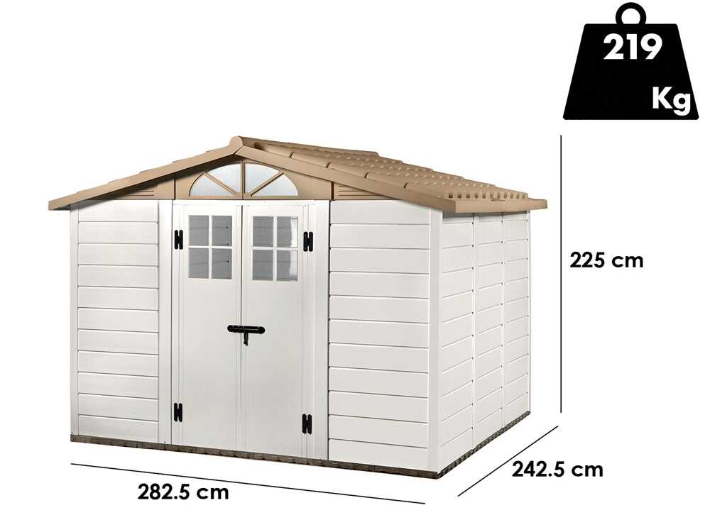 garofalo tuscany evo 280 abri de jardin avec fenêtres et porte à double battant 282,5 x 242,5 x 225 cm Garofalo Tuscany Evo 280 - Abri de jardin - Avec fenêtres et porte à double battant - 282,5 x 242,5 x 225 cm