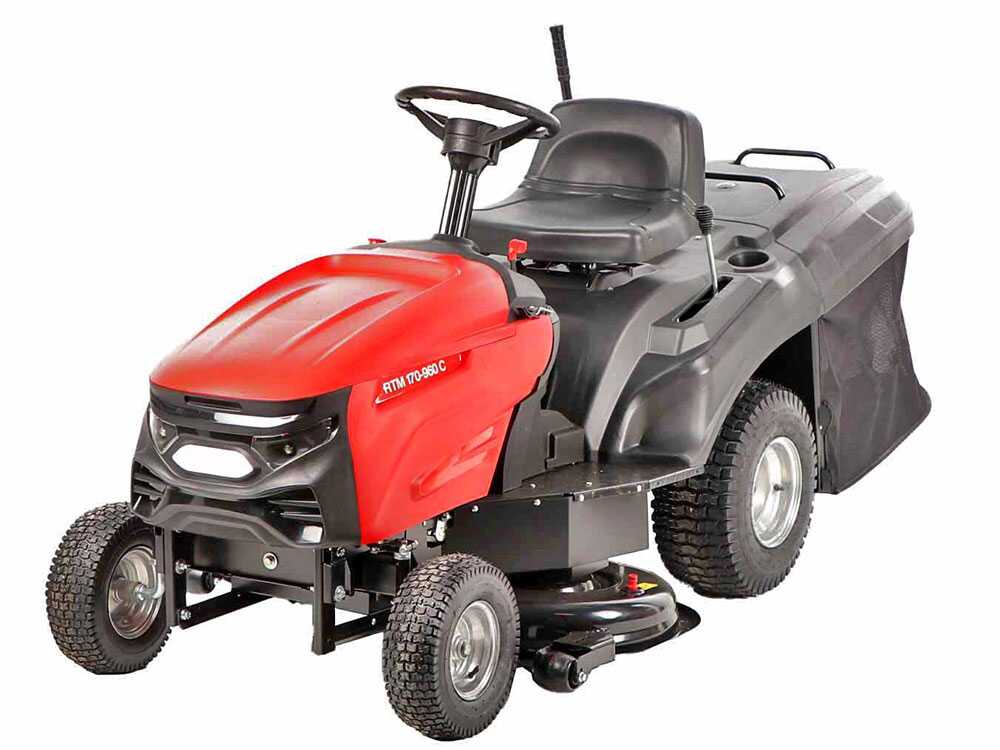 geotech rtm 170 960 c tracteur tondeuse boîte mécanique bac de ramassage GeoTech RTM 170-960 C - Tracteur tondeuse - Boîte mécanique - Bac de ramassage