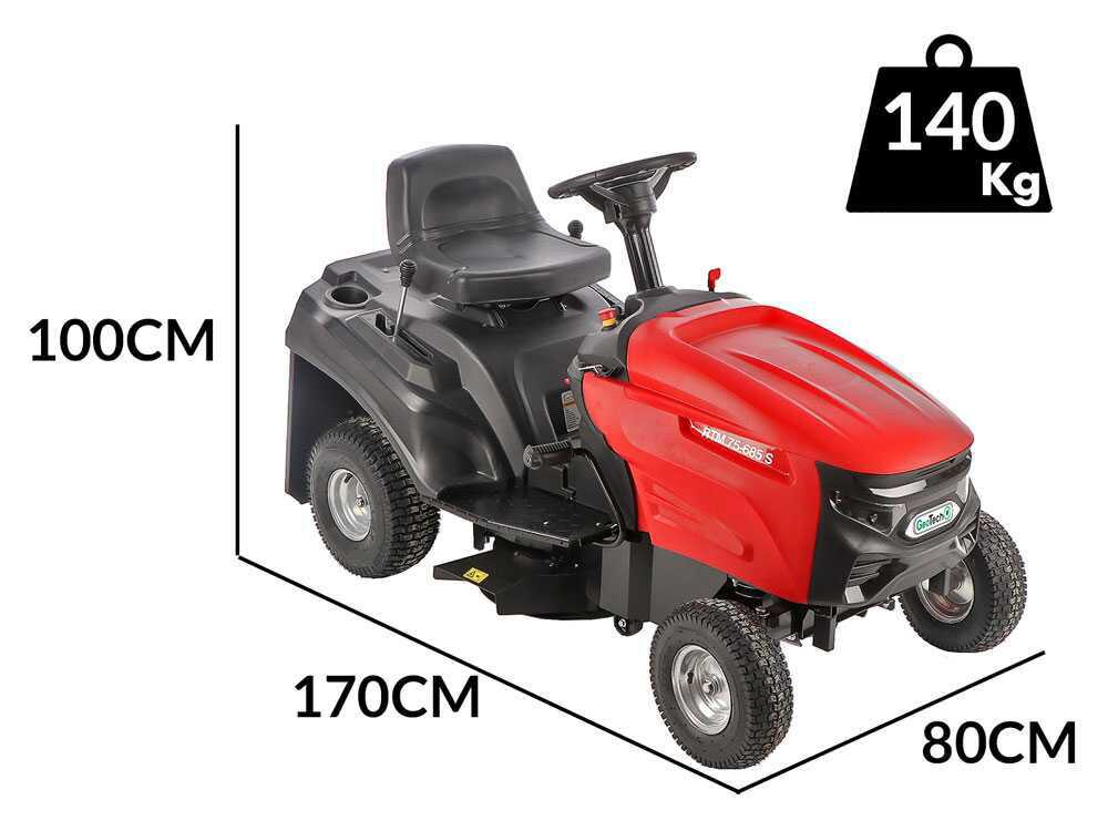 geotech rtm 75 685 s tracteur tondeuse boîte mécanique Éjection latérale GeoTech RTM 75-685 S - Tracteur tondeuse - Boîte mécanique - Éjection latérale