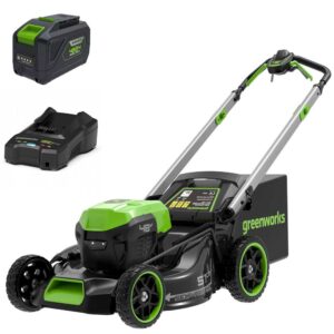 Greenworks GD48LM51SPIIK5 - Tondeuse à gazon automotrice à batterie - 48V/5Ah - Coupe 51 cm