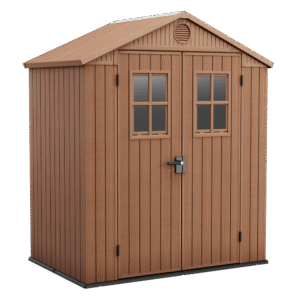 Keter Darwin marron - Abri de jardin - Avec fenêtres frontales - 190x122x221 cm