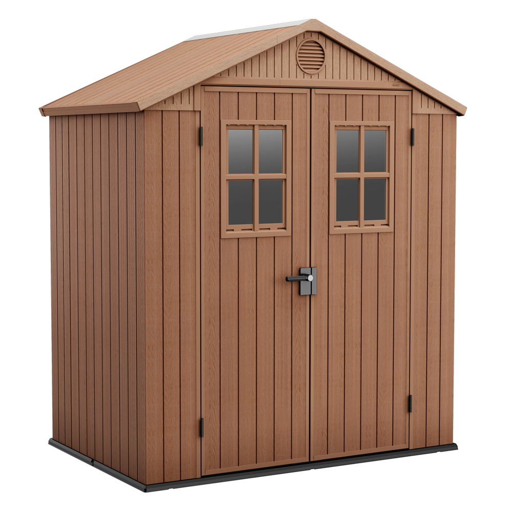 keter darwin marron abri de jardin avec fenêtres frontales 190x122x221 cm Keter Darwin marron - Abri de jardin - Avec fenêtres frontales - 190x122x221 cm