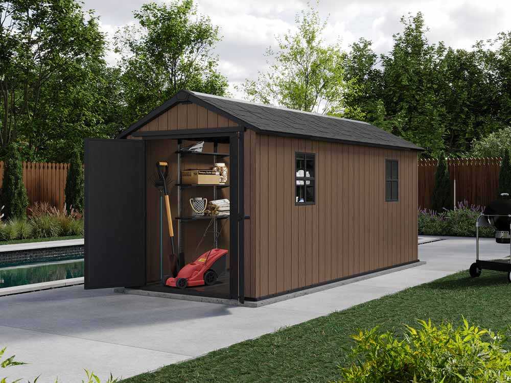 keter newton plus 7515/1575 abri de jardin avec porte à double battant et fenêtres 230 x 476 x 246 cm Keter Newton plus 7515/1575 - Abri de jardin - Avec porte à double battant et fenêtres - 230 x 476 x 246 cm