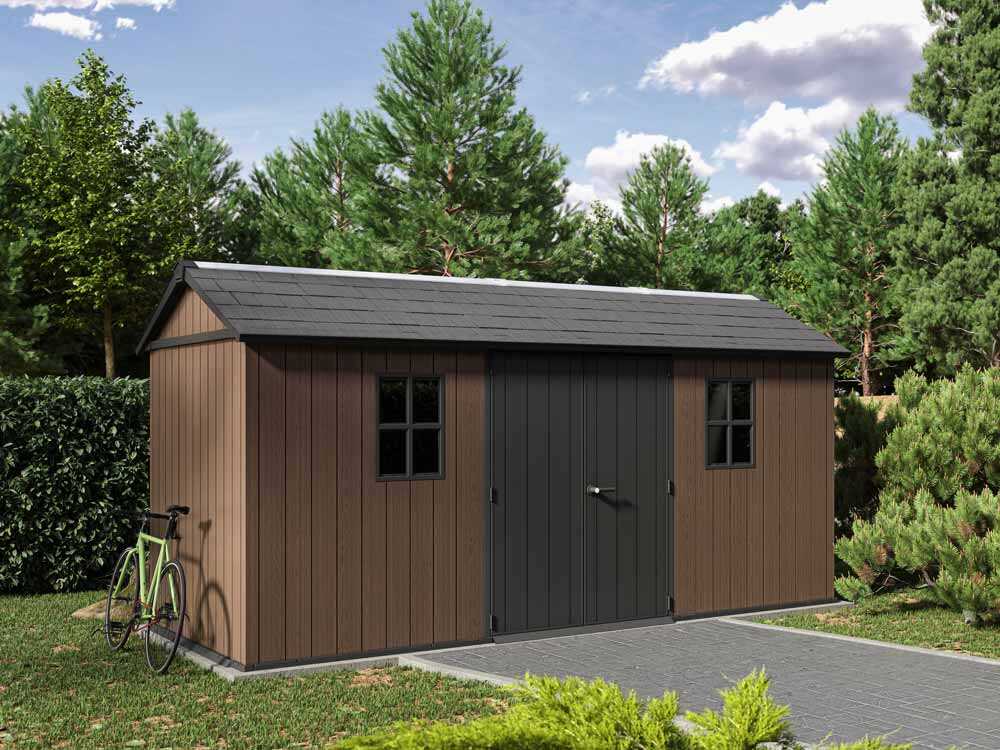 keter newton plus 7515/1575 abri de jardin avec porte à double battant et fenêtres 230 x 476 x 246 cm Keter Newton plus 7515/1575 - Abri de jardin - Avec porte à double battant et fenêtres - 230 x 476 x 246 cm