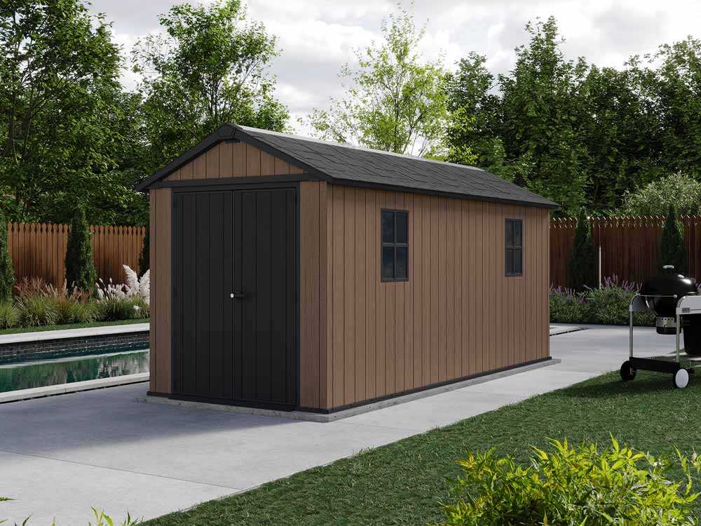 keter newton plus 7515/1575 abri de jardin avec porte à double battant et fenêtres 230 x 476 x 246 cm Keter Newton plus 7515/1575 - Abri de jardin - Avec porte à double battant et fenêtres - 230 x 476 x 246 cm