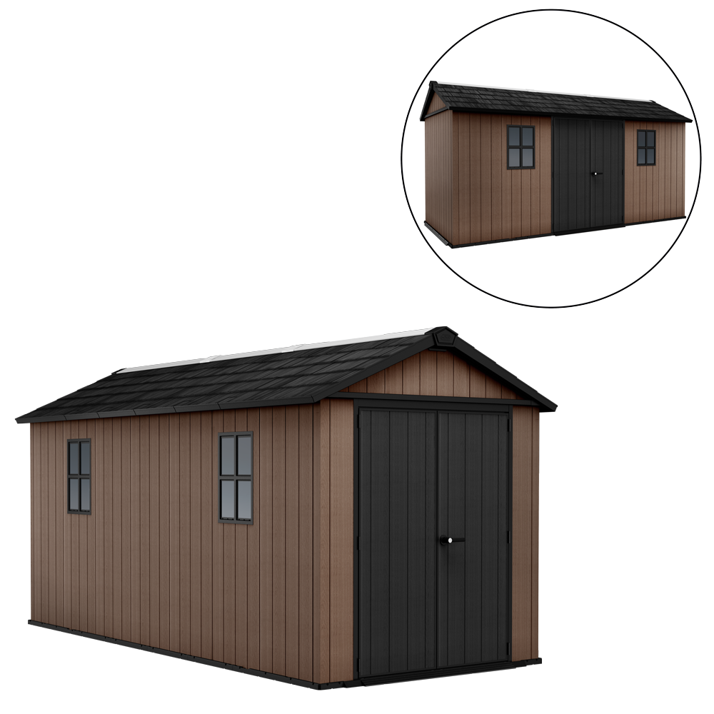 keter newton plus 7515/1575 abri de jardin avec porte à double battant et fenêtres 230 x 476 x 246 cm Keter Newton plus 7515/1575 - Abri de jardin - Avec porte à double battant et fenêtres - 230 x 476 x 246 cm