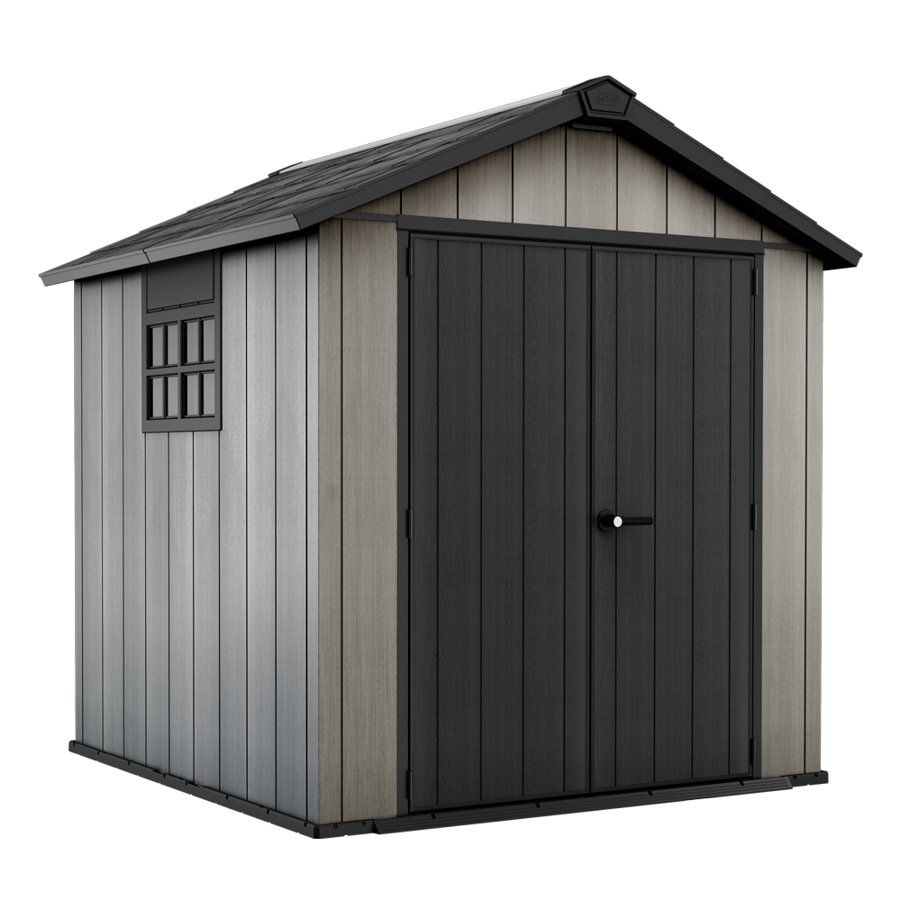 keter oakland 757 abri de jardin avec porte à double battant et fenêtre 229x223.5x242 cm Keter Oakland 757 - Abri de jardin - Avec porte à double battant et fenêtre -229x223.5x242 cm