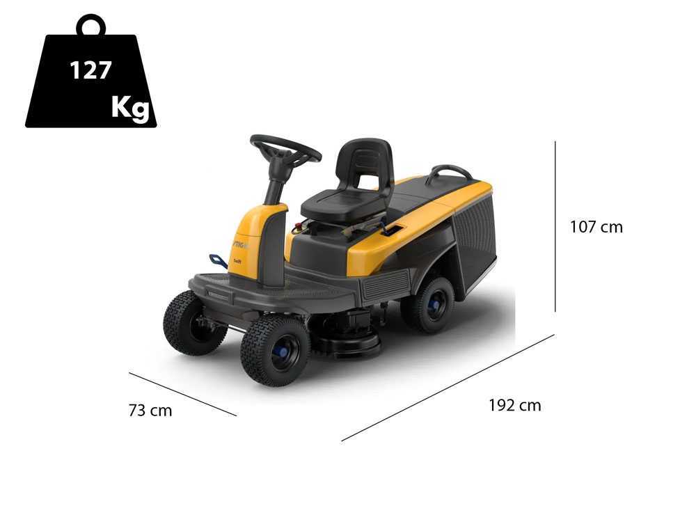 rider tracteur tondeuse stiga swift 372e batteries epower largeur de coupe 72 cm Rider tracteur tondeuse Stiga SWIFT 372e - Batteries ePower - Largeur de coupe 72 cm