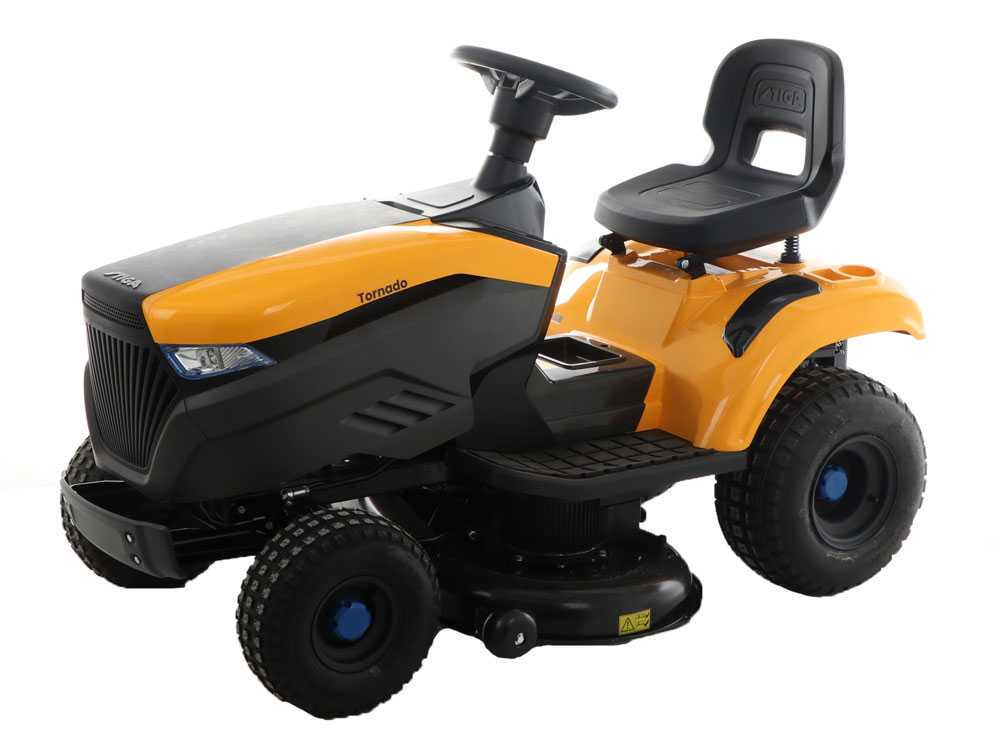 tracteur tondeuse à batterie stiga tornado 7108e moteur électrique à batterie 48v/64ah éjection latérale Tracteur tondeuse à batterie Stiga Tornado 7108e - Moteur électrique à batterie 48V/64Ah - éjection latérale